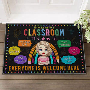 In Teacher's Classroom Everyone Is Welcome Here - Custom Appearance And Name - Personalized Doormat - Back To School