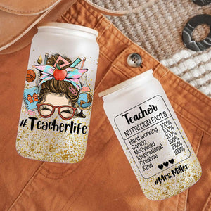 Personalized Doll Teacher Glass Bottle, Frosted Bottle, Gift for Teachers, Back To School