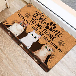 Welcome To My Home - Cutie Puppy and Kitty DoorMats - Cats Personalized Doormat