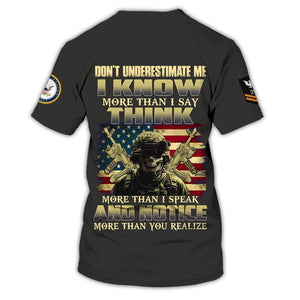 Personalized Veteran Navy T-Shirt - A Tribute to the Unspoken Heroism, Gift For Veterans