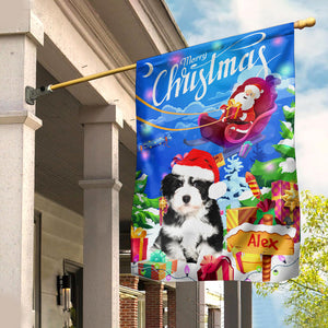 Merry Christmas House Flag, Santa Is Coming - Custom Pet Photo Flag - Christmas Gift, Gift For Pet Lovers