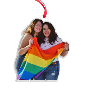 Gift For LGBTQ - LGBTQ Family Photo - Custom Photo, Personalized Acrylic Ornament - Family Gift