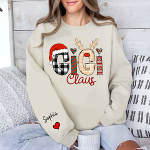 Custom Christmas Gigi Claus Sweatshirt , Christmas Nana Sweatshirt, Custom Grandma Claus Christmas - Personalized Sweatshirt - Family Gift