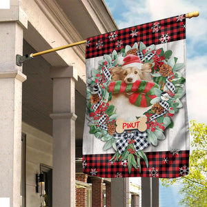 Merry Christmas- Custom Pet Photo And Name Flag - Christmas Gift, Gift For Pet Lovers