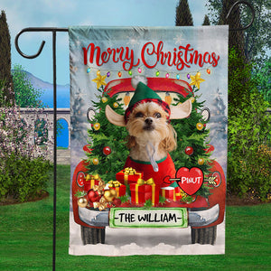 Merry Christmas  Pet Photo And Name  - Personalized Flag - Christmas Gift, Gift For Pet Lovers