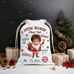 Approved By Santa Claus Special Delivery North Pole - Personalized String Bag, Gift For Family, Christmas Gift