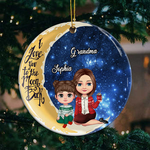 Personalized Ceramic Ornament - Personalized Christmas Keepsake - Kid & Grandma's Love Eternalized, Family Gift