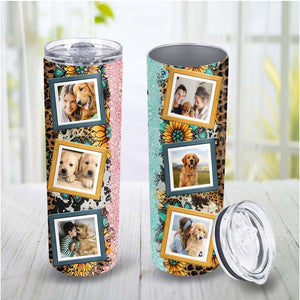 Fur Mom - Custom Photo - Personalized Skinny Tumbler - Gift For Pet Lovers