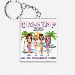 Personalized Bestie Acrylic Keychain, Girls Trip 2023, Summer Girls Keychain