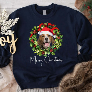 Merry Christmas Photo - Personalized Sweatshirt - Family Gift, Gift For Pet Lover, Xmas Gift