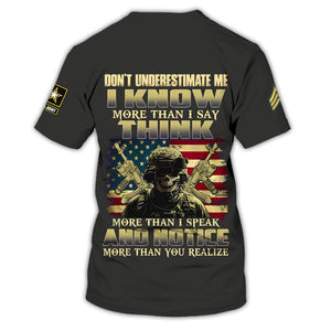 Personalized Veteran Army T-Shirt - A Tribute to the Unspoken Heroism, Gift For Veterans