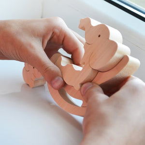 Personalized Wooden Elephant Mom And Kid Family - Puzzle Wooden Family - Wooden Pet Carvings