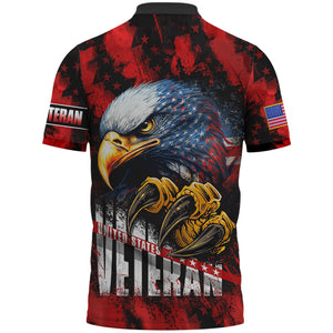 United States Veteran, Customized Text Polo Shirt, Gift For Veterans