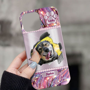 Pet Photo - Custom Photo And Name - Personalized Phone Case, Gift For Pet Lover, Gift For Family