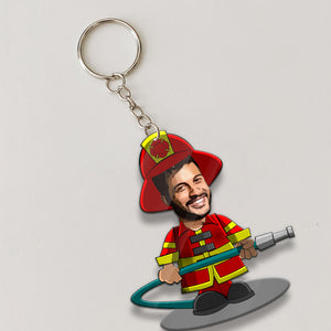 Fire Fighter - Custom Photo, Personalized Acrylic Keychain