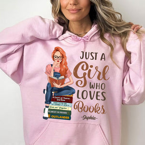 Just A Girl Who Loves Books - Custom Appearance And Name - Personalized T-Shirt