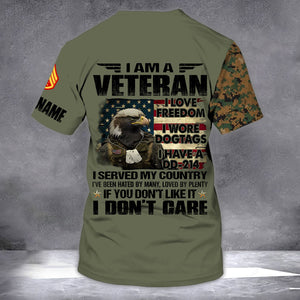 I Am Veteran - I love Freedom - I Wore Dogtags - I Have A DD-214 - Customized U.S. Veteran Marine Corps T-Shirt, Gift For Veterans