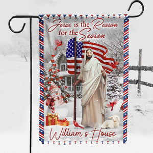 Happy Christmas, Snowman, Amazing US Flag, Jesus Is The Reason For The Season - Christmas Gift, Gift For Family