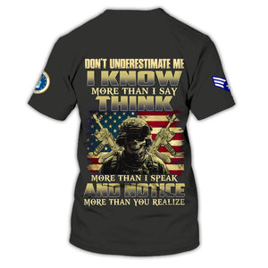 Personalized Veteran Air Force T-Shirt - A Tribute to the Unspoken Heroism, Gift For Veterans