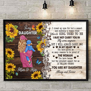 Personalized Mom And Daughter, Always And Forever, To My Daughter Canvas