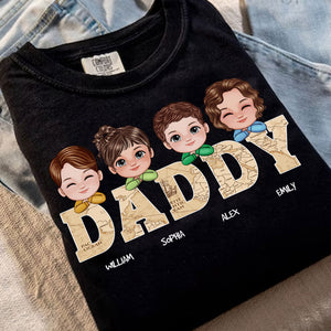 Dad Shirt - Personalized T-Shirt, Custom Kid Name and Appearance, Gift For Family, Father's Day