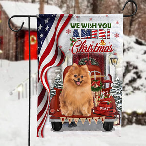 Santa Claus US Flag, We Wish You Ameri Christmas - Personalized Pet Photo And Name Flag - Gift For Pet Lovers, Christmas Gift