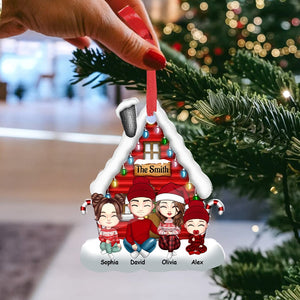 Christmas Snow House Family Members - Personalized Acrylic Ornament - Gift For Family, Xmas Gift