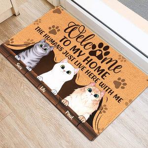 Welcome To My Home - Cutie Puppy and Kitty DoorMats - Cats Personalized Doormat