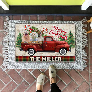 Merry Christmas  - Custom Photo And Name - Personalized Doormat - Pet Lover Gift