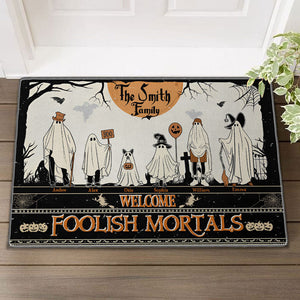 Welcome Foolish Mortals - Custom Appearance And Name - Personalized Doormat - Halloween Gift