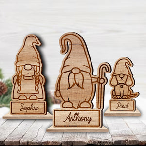 Custom Character And Name, Personalised Wooden Place Names - Christmas Gift For Family - Standing Reindeer Table Decoration