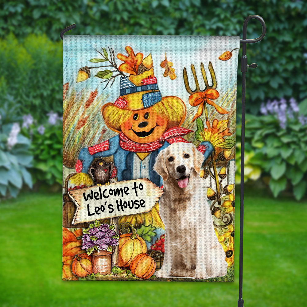 Welcome To My House - Personalized Cute Pet Photo And Name Flag - Gift For Pet Lovers