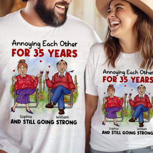 Anniversary Gift For Husband Wife Couple, Annoying Each Other Since - Custom Appearance And Text - Personalized T-Shirt - Gift For Couple, Family Gift