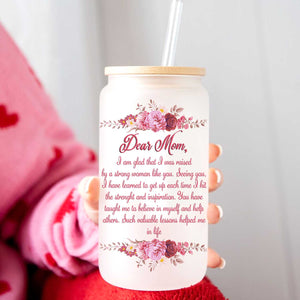 I Love You Forever My Dear Mom - Custom Photo And Names - Personalized Glass Bottle, Frosted Bottle, Gift For Family, Mother's Day