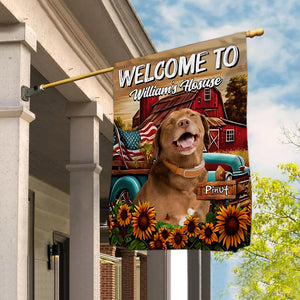 Welcome To My House, My Garden - Personalized Pet Photo & Name Flag - Gift For Pet Lovers