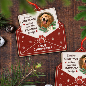 Personalized Dog Memorial Christmas Ornament - Cherished Memories Wooden Ornament - Gift For Pet Lover