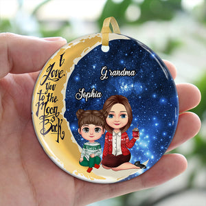 Personalized Ceramic Ornament - Personalized Christmas Keepsake - Kid & Grandma's Love Eternalized, Family Gift