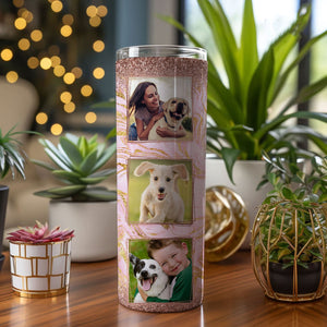 Custom Photo Dog Mom, Pet Skinny Tumbler, Gift For Dog Lover