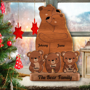 Personalized Wooden Bears Family - Puzzle Wooden Bears Family - Wooden Pet Carvings