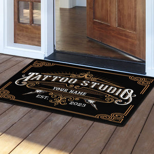 Personalized Tattoo DoorMats, Tatto Studio, Custom Name Welcome DoorMats