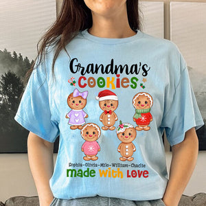 Gift For Grandma Cookies Made With Love - Personalized T-Shirt - Family Gift