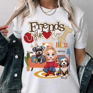 Firend Furever - Custom Appearance, Dogs And Names - Personalized T-Shirt - Gift For Pet Lover