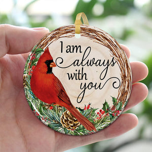 I Always With You - Custom Photo And Name- Personalized 2 Sides Ceramic Ornament - Gift For Family, Memorial Gift