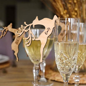 Reindeer Shape Personalised Christmas Party Decor Wine Glass - Christmas Gift For Family