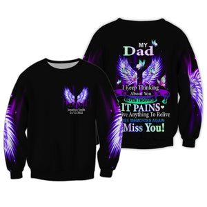 I Keep Thinking About You Even Though It Pains, I Miss You - Custom Name, Date And Title - Personalized Halloween 3D Shirt, Memorial Gift