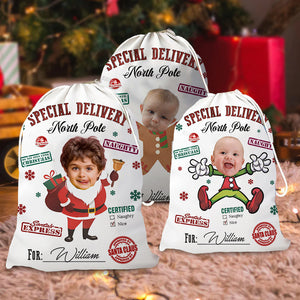 Approved By Santa Claus Special Delivery North Pole - Personalized String Bag, Gift For Family, Christmas Gift