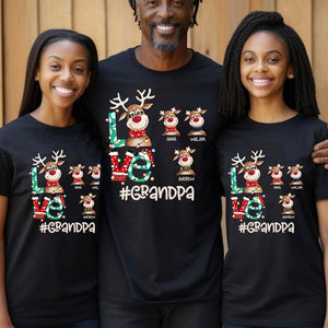 Christmas Gift For Grandma Reindeer - Custom Appearance And Name - Personalized T-Shirt - Family Gift