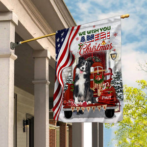 Santa Claus US Flag, We Wish You Ameri Christmas - Personalized Pet Photo And Name Flag - Gift For Pet Lovers, Christmas Gift