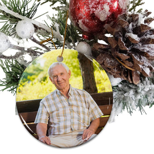 I Am In Heaven For Christmas So What Shall I Do - Custom Photo And Name- Personalized 2 Sides Ceramic Ornament - Gift For Family, Memorial Gift