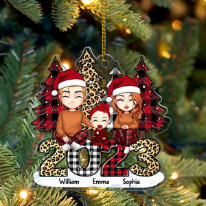 Family And Christmas Tree, Merry Christmas 2023 Family Members - Personalized Acrylic Ornament - Gift For Family, Xmas Gift